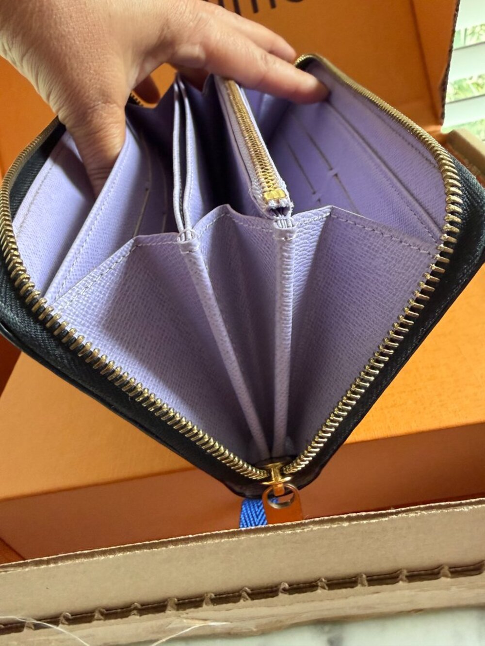 Louis Vuitton x Takashi Murakami Multicolor Zippy Wallet Black Noir Lavender COA - Picture 14 of 15